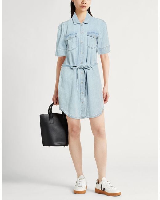 DKNY Blue Mini Dress Cotton