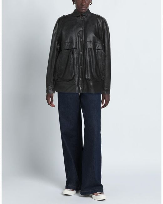 Soallure Black Jacket Polyester, Polyurethane