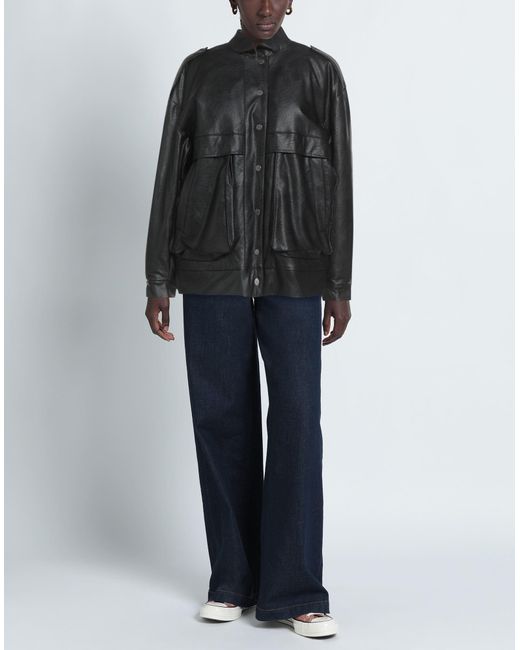 Soallure Black Jacket Polyester, Polyurethane