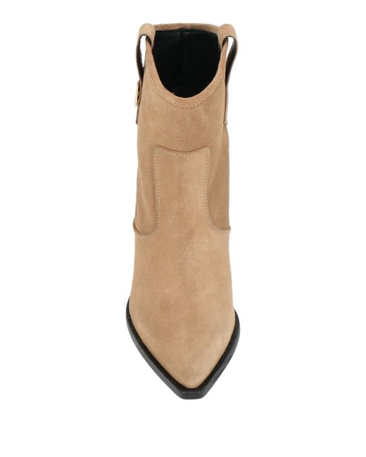 Pollini Natural Ankle Boots Leather