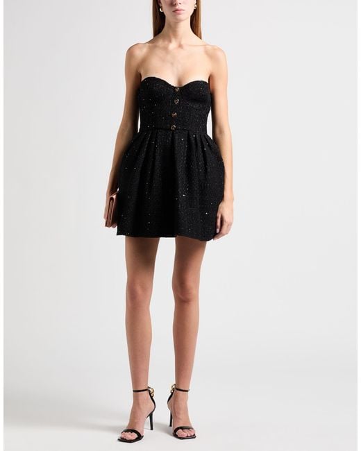 Elisabetta Franchi Black Mini Dress Cotton, Acrylic, Polyester, Synthetic Fibers, Metallic Fiber