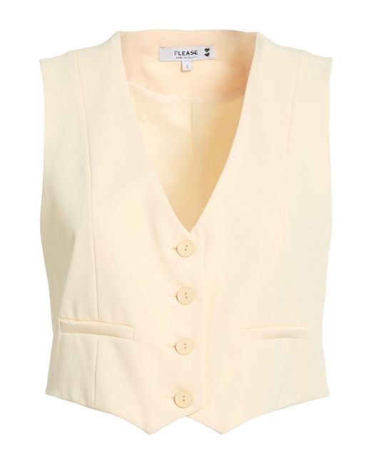 Please Natural Tailored Vest Polyester, Elastane