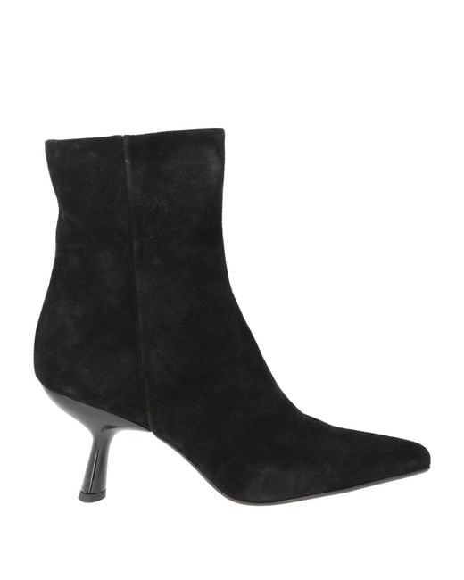 Divine Follie Black Ankle Boots Leather