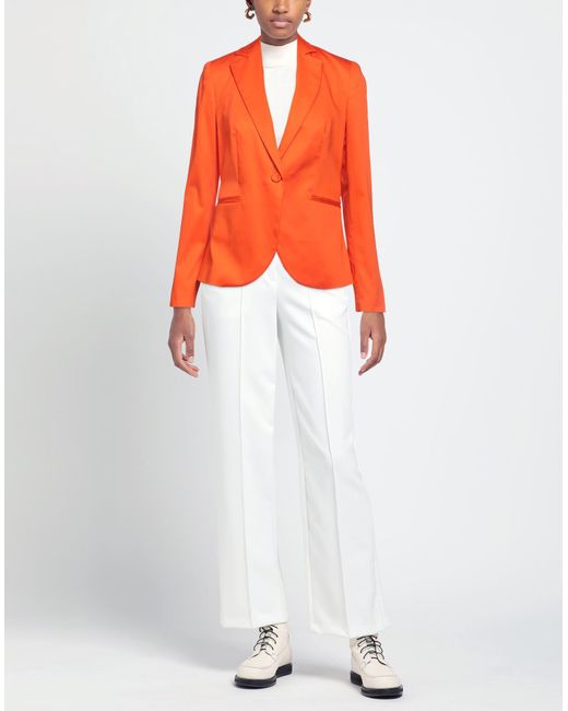 ELEONORA STASI Orange Blazer Cotton, Elastane