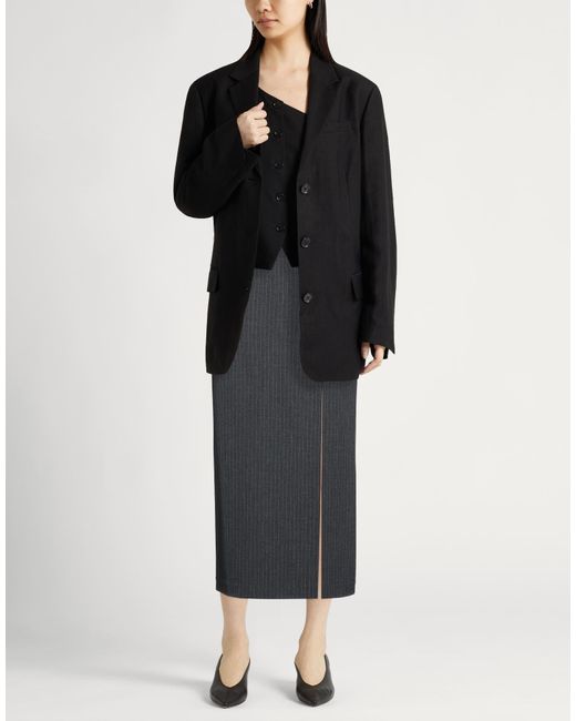 Marella Gray Maxi Skirt Polyester, Viscose, Elastane