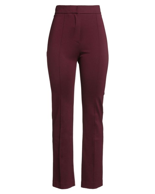 Haveone Red Burgundy Pants Viscose, Polyamide, Elastane