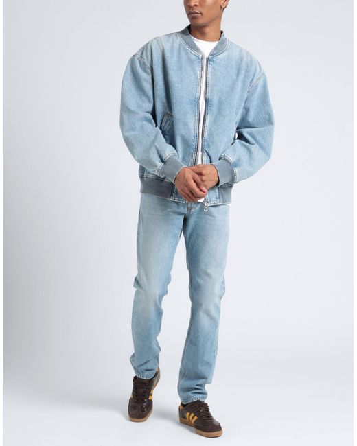 DIESEL Blue Denim Outerwear for men