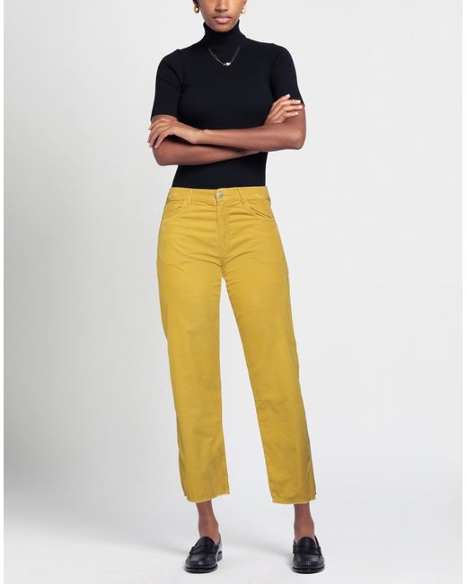 Massimo Alba Yellow Cropped Trousers