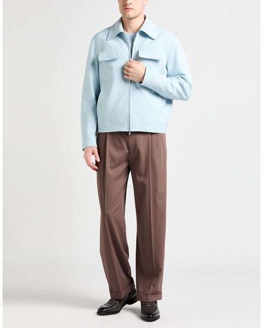 Lardini Blue Jacket Polyester, Wool, Lycra for men