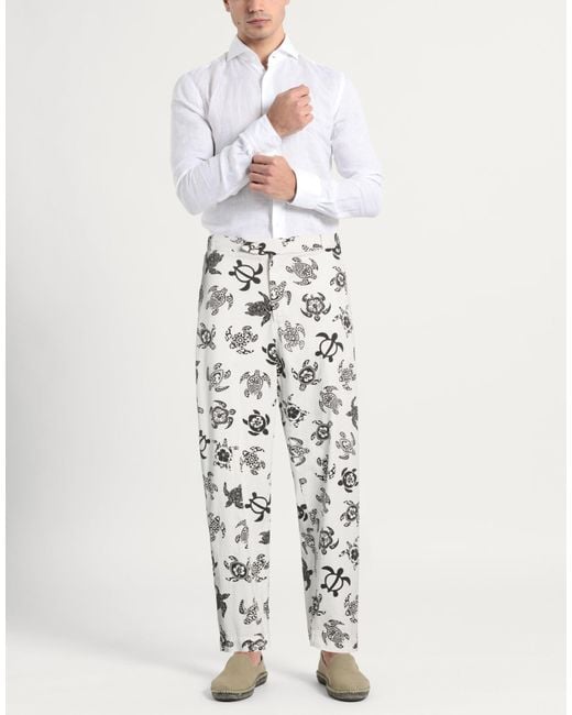 MAISON CRAZY WORKER 3.2 White Pants Cotton for men