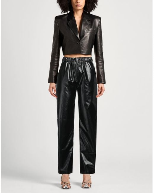 Kassl Black Pants Polyurethane, Cotton