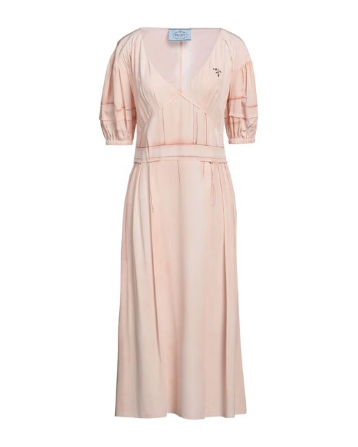 Prada Midi Dress in Pink | Lyst