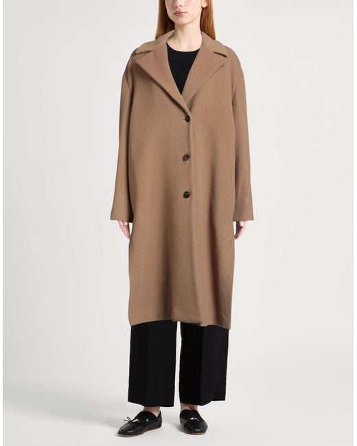 Drumohr Brown Camel Coat Virgin Wool