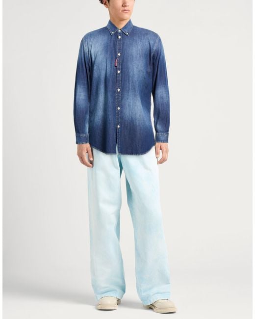 DSquared² Blue Denim Shirts for men