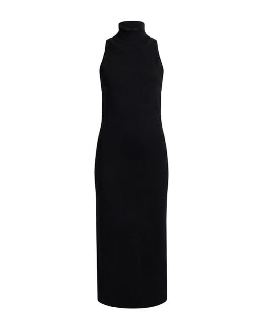 Carla G Black Midi Dress Viscose, Polyamide, Polyester