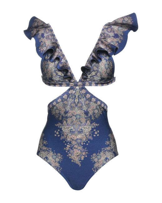 Zimmermann Onepiece Swimsuit in Blue Lyst