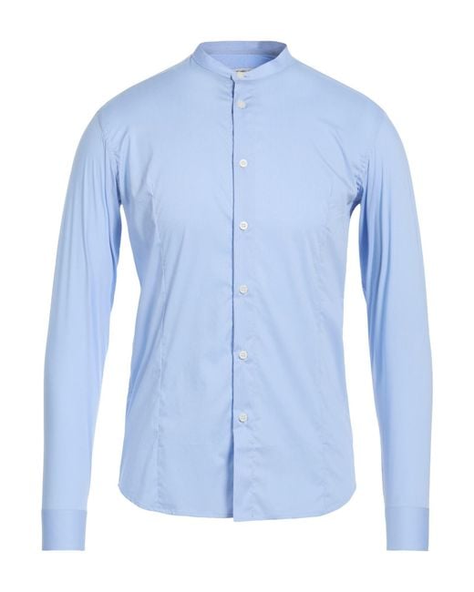 Daniele Alessandrini Blue Shirt Cotton, Polyamide, Elastane for men