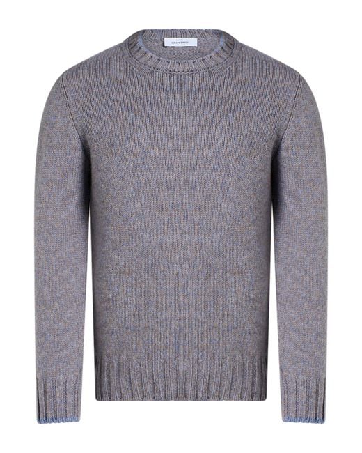 Gran Sasso Blue Slate Sweater Virgin Wool for men
