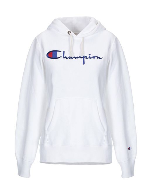 Champion White Hooded Fleece Sweatshirt