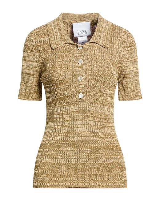 Erika Cavallini Semi Couture Natural Khaki Sweater Viscose, Polyamide