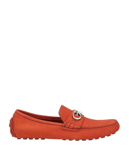 Ferragamo Red Rust Loafers Calfskin for men