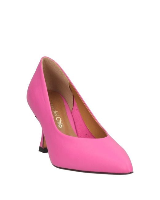 Elena Del Chio Pink Fuchsia Pumps Leather