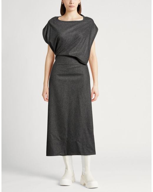 Khaite Black Maxi Dress Virgin Wool, Cashmere, Elastane