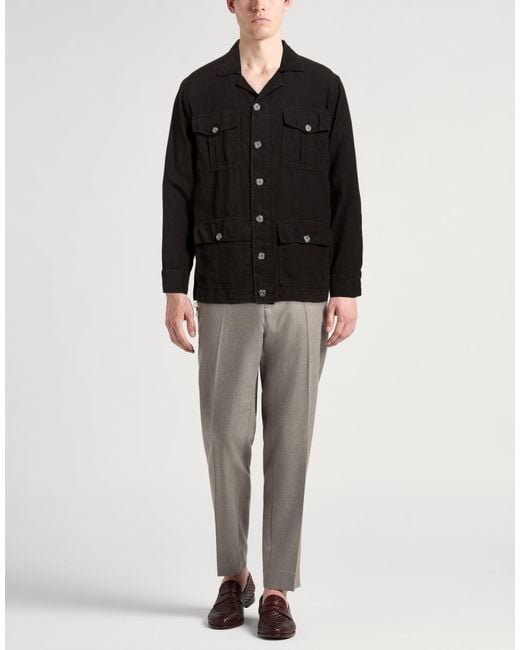 120% Lino Black Shirts for men