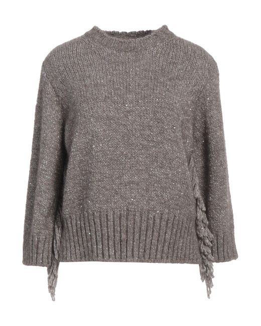 Marella Gray Monochrome Light Sweater Acrylic, Polyester, Mohair Wool, Wool, Elastane