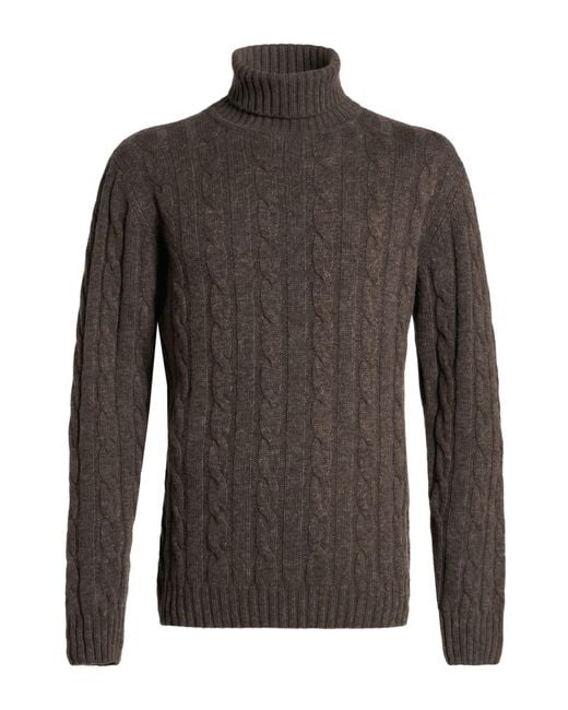 Daniele Fiesoli Brown Dark Turtleneck Merino Wool for men