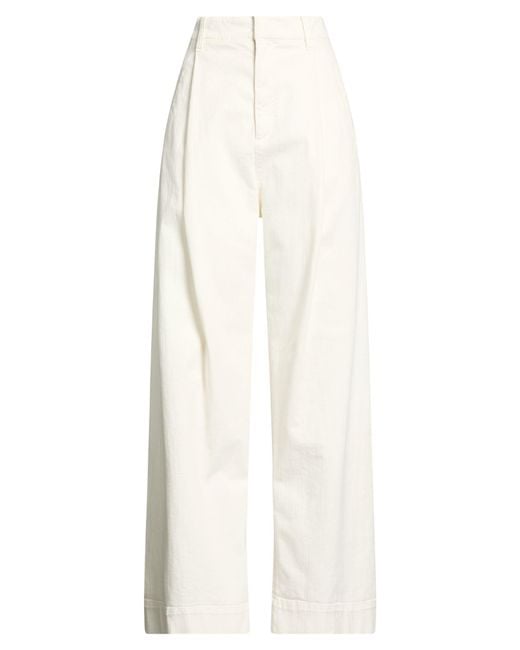 Brunello Cucinelli White Jeans Cotton, Elastane, Ecobrass