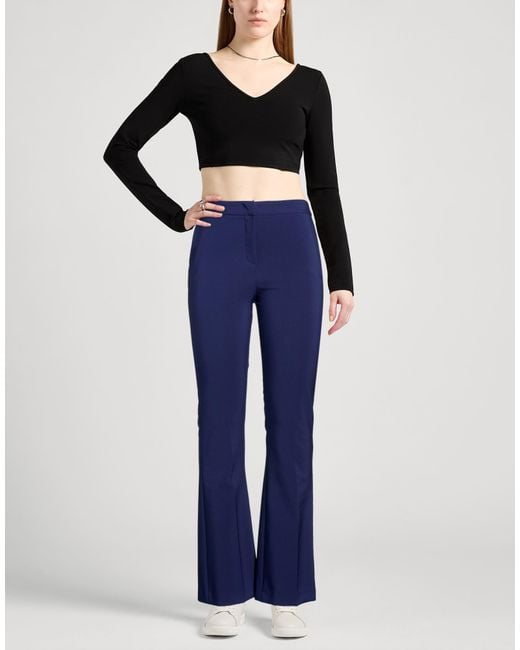 Hanita Blue Pants Polyester, Elastane