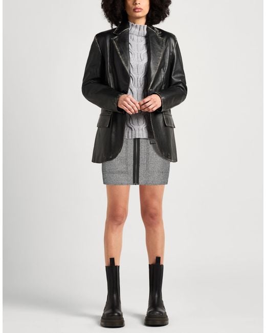 Iceberg Gray Mini Skirt Polyester, Wool, Cotton