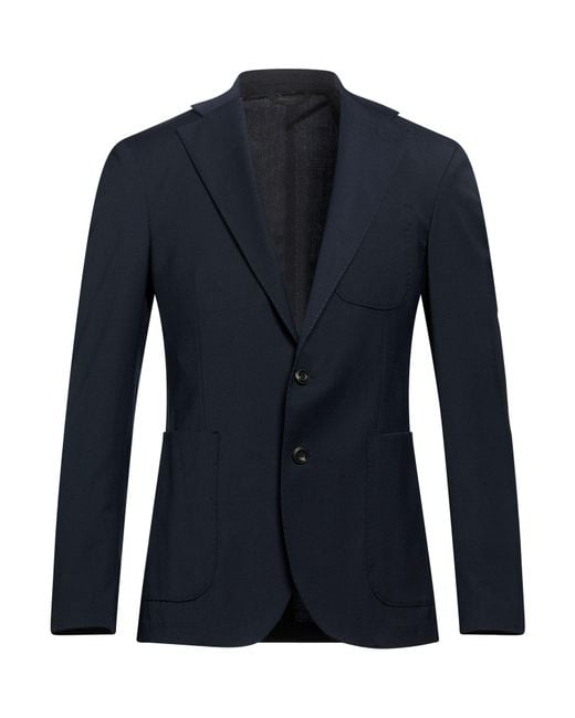 Messagerie Blue Blazer Wool, Viscose, Elastane for men