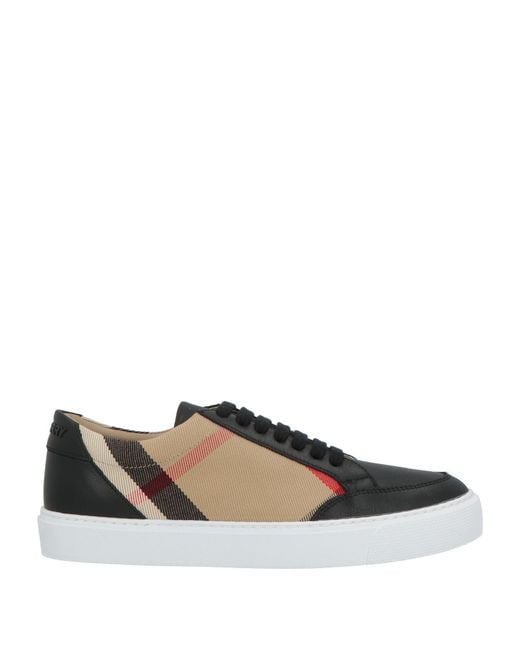 Burberry Black Sneakers Leather, Textile Fibers