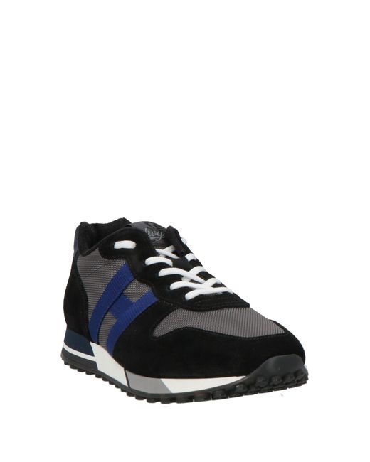 Hogan Blue Sneakers Leather, Textile Fibers for men