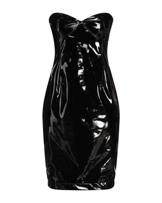 Kontatto Black Mini Dress Polyester, Elastane