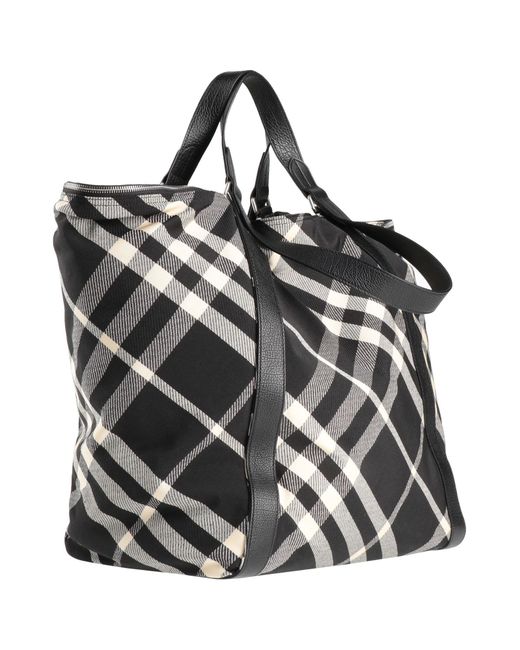 Burberry Black Duffel Bags Textile Fibers, Leather
