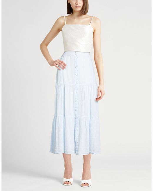 120% Lino White Maxi Skirt
