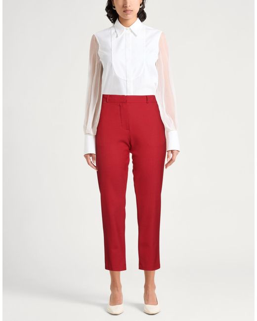 Alysi Red Pants Polyester, Virgin Wool, Elastane