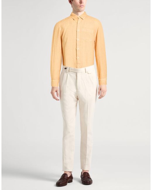 120% Lino Natural Camel Shirt Linen for men