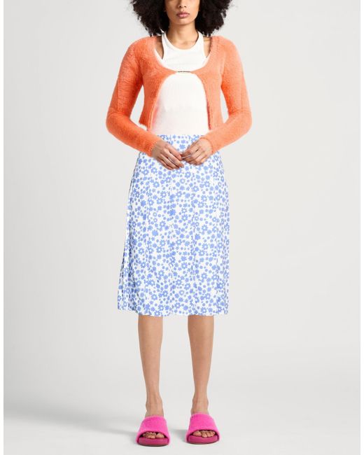 Marni Blue Slate Midi Skirt Viscose