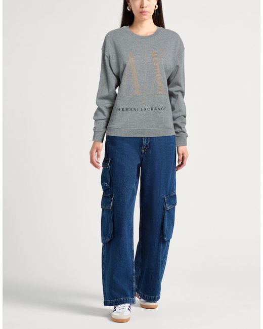 ARMANI EXCHANGE Gray Sweatshirt Cotton, Elastane
