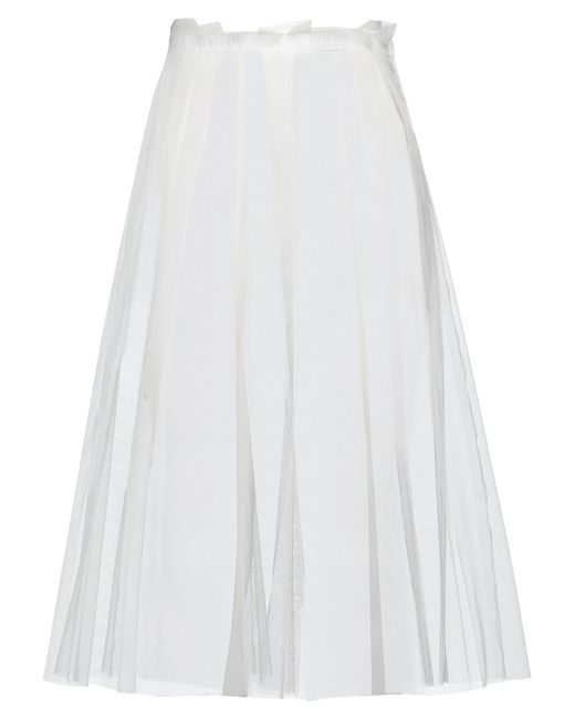 MSGM White Midi Skirt