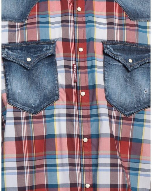 DSquared² Blue Shirt Cotton, Elastane for men