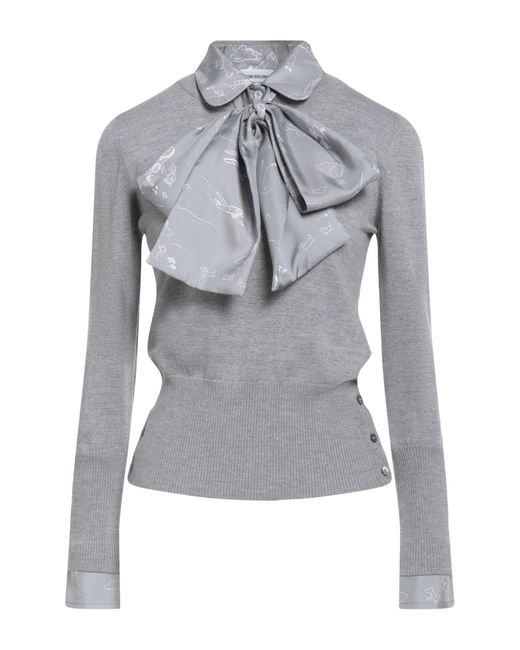 Thom Browne Gray Light Sweater Wool, Polyamide, Silk
