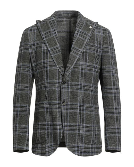 L.b.m. 1911 Gray Blazer Wool, Cotton, Polyamide, Polyester, Acrylic for men