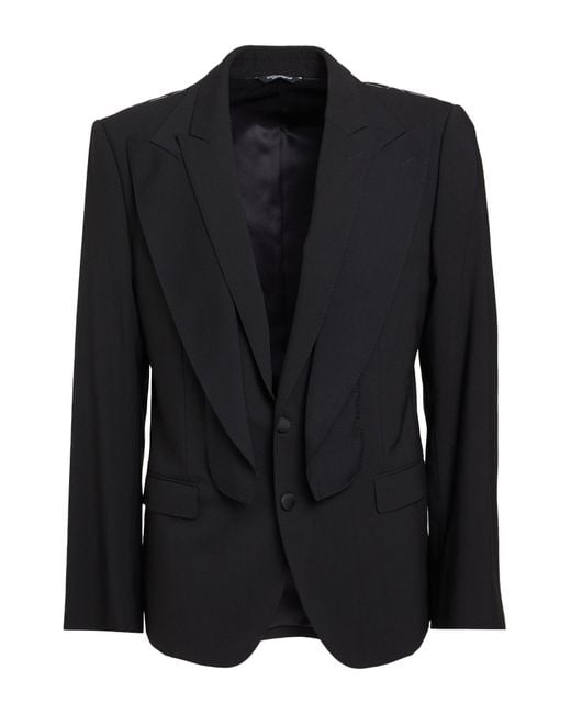 Dolce & Gabbana Black Blazer Virgin Wool, Elastane for men
