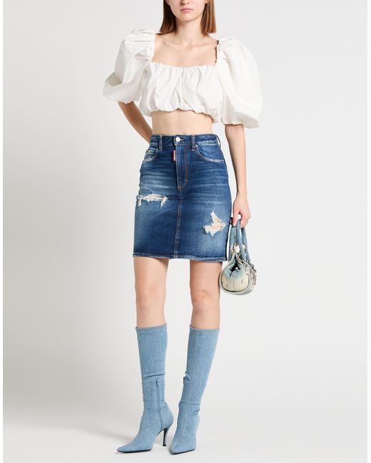 DSquared² Blue Denim Skirt Cotton, Elastane