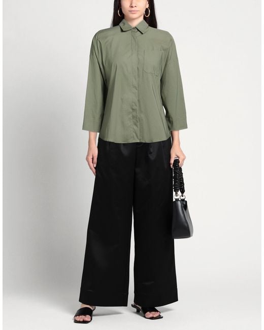 RUE DU BAC Green Military Shirt Cotton, Polyamide, Elastane